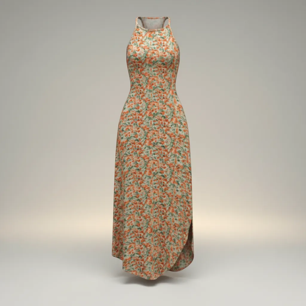 Ditsy Floral Maxi Dress - Elegant Tied-Back Summer Silhouette | LINKA STREET-Linka Street