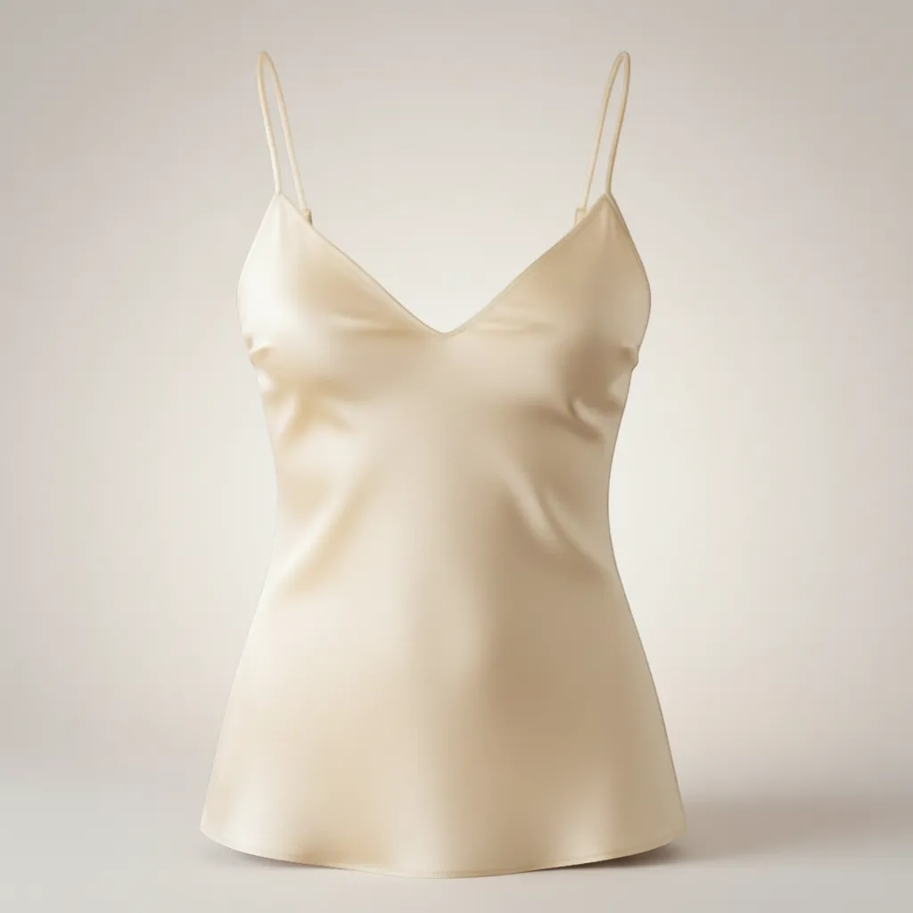 Blusa de Cetim Regata - Elegant V-Neck Satin Silk Tank Top | LINKA STREET-Linka Street