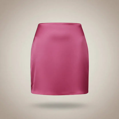 High-Waist Satin Short Skirt - Elegant Silk-Touch Mini | LINKA STREET-Linka Street