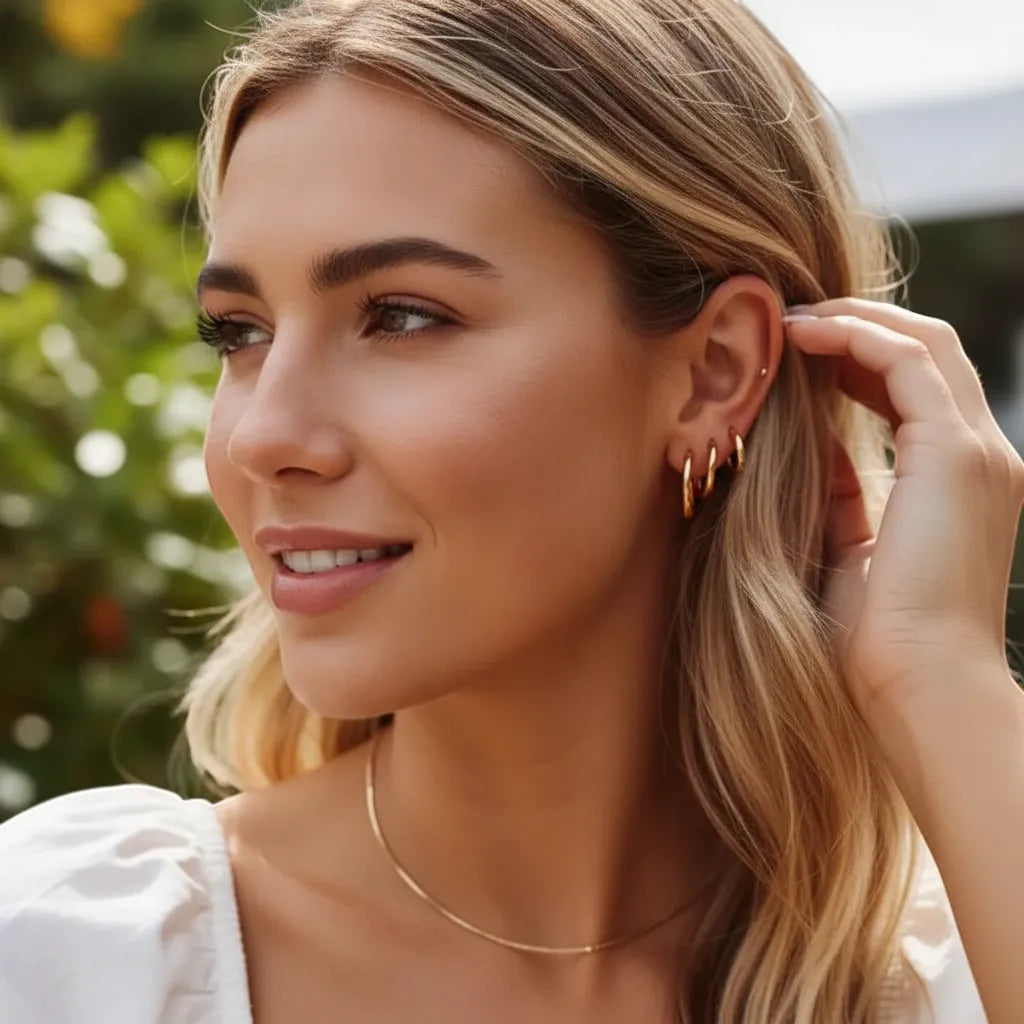 Lucia Earrings - Timeless Elegant Sparkle & Modern Huggie Silhouette | LINKA STREET-Linka Street