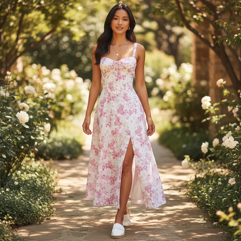 Mariah Floral Dress - Elegant Vibrant Flowing Silhouette | LINKA STREET-Linka Street