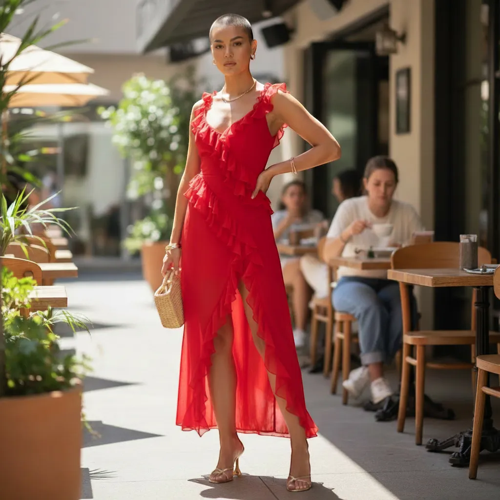 Osveci Ruffle Dress - Elegant Romatic Feminine Mini | LINKA STREET-Linka Street