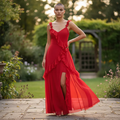 Osveci Ruffle Dress - Elegant Romatic Feminine Mini | LINKA STREET-Linka Street