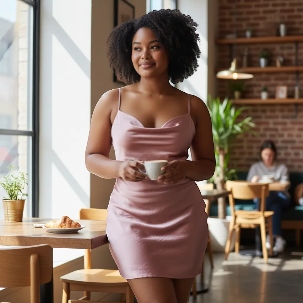 Satin Waist-Controlled Lace-Up Strap Dress - Elegant Silk-Touch Mini | LINKA STREET-Linka Street