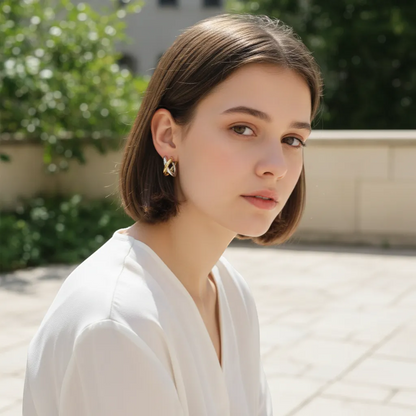 Tork Earrings - Minimalist Small Huggie Hoop in Gold & Silver Plated Brass | LINKA STREET-Linka Street