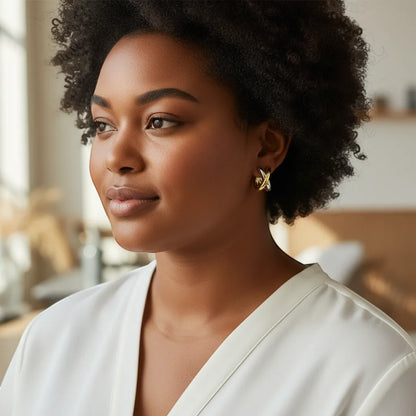 Tork Earrings - Minimalist Small Huggie Hoop in Gold & Silver Plated Brass | LINKA STREET-Linka Street