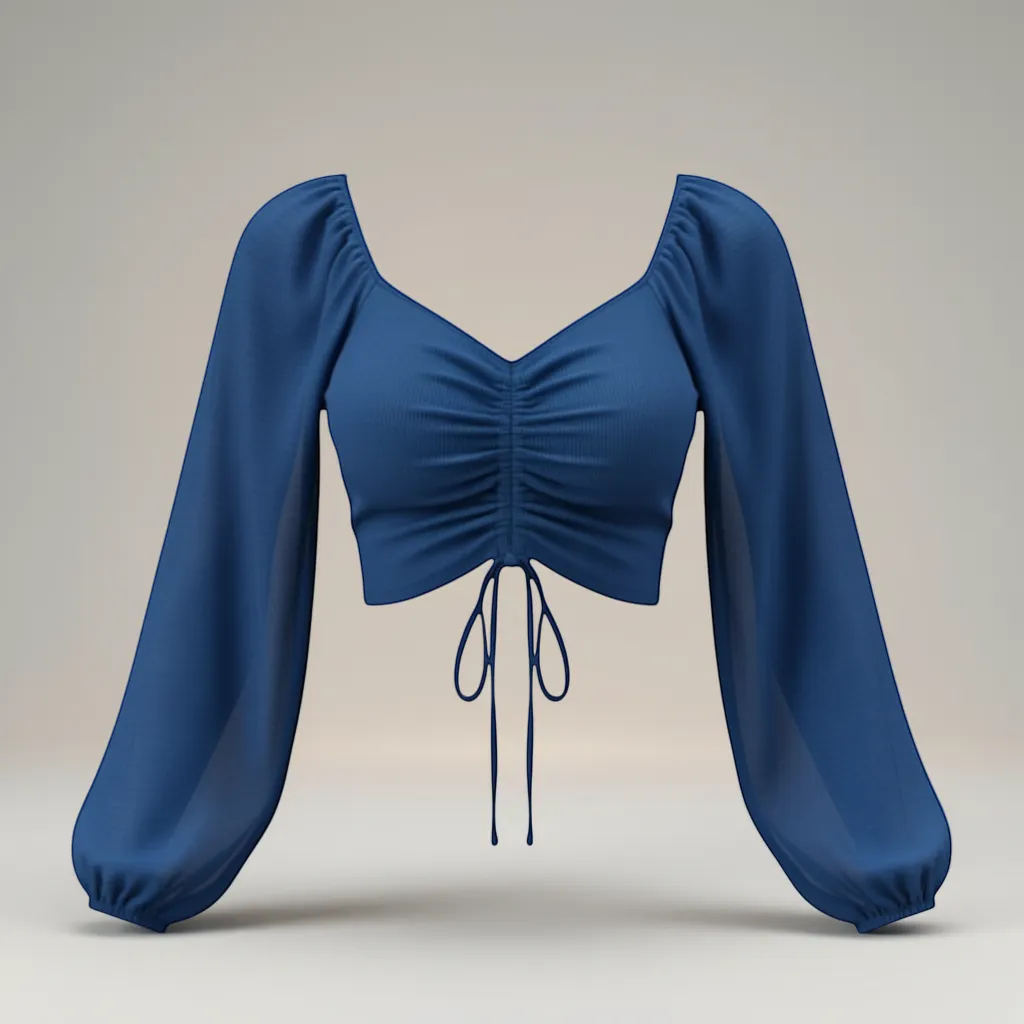 Trendy V-Neck Drawstring Crop Top - Versatile Summer Short Sleeve | LINKA STREET-Linka Street