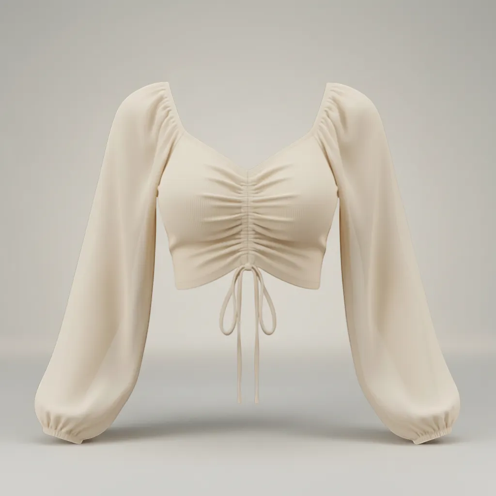 Trendy V-Neck Drawstring Crop Top - Versatile Summer Short Sleeve | LINKA STREET-Linka Street