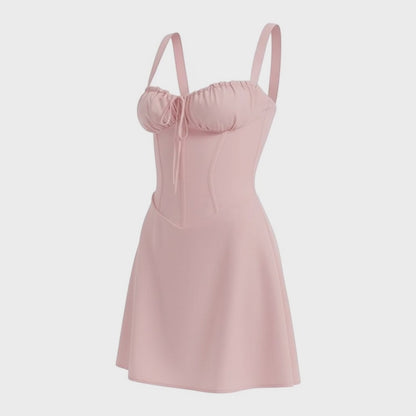 Elegance Essence Dress - Chic Lace-Up Slim-Fit Mini | LINKA STREET